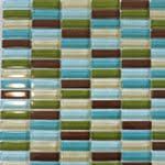 Blue Green Brown Tile Backsplash